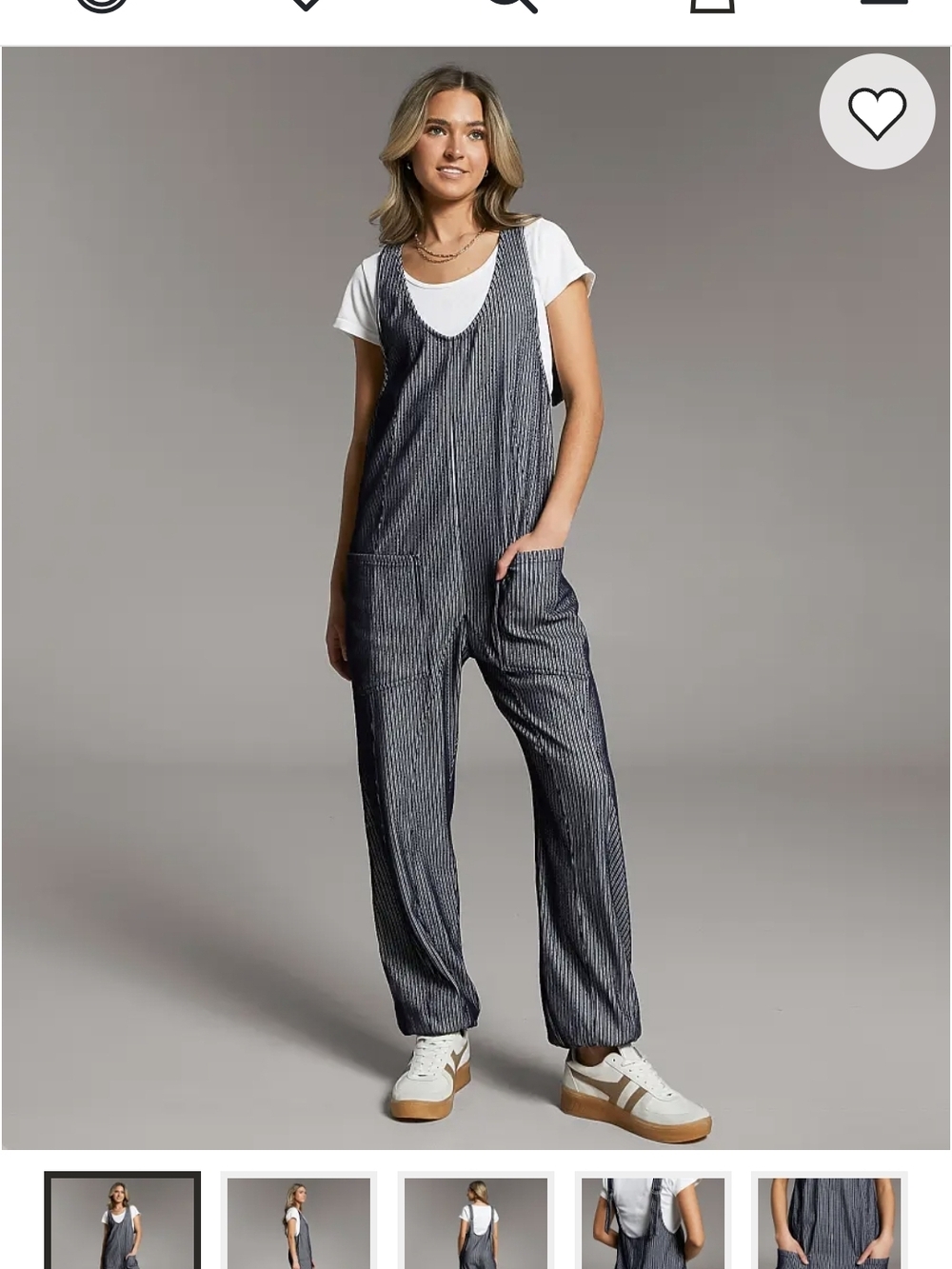 BKE Navy Pinstripe Women's Jumpsuit Romper